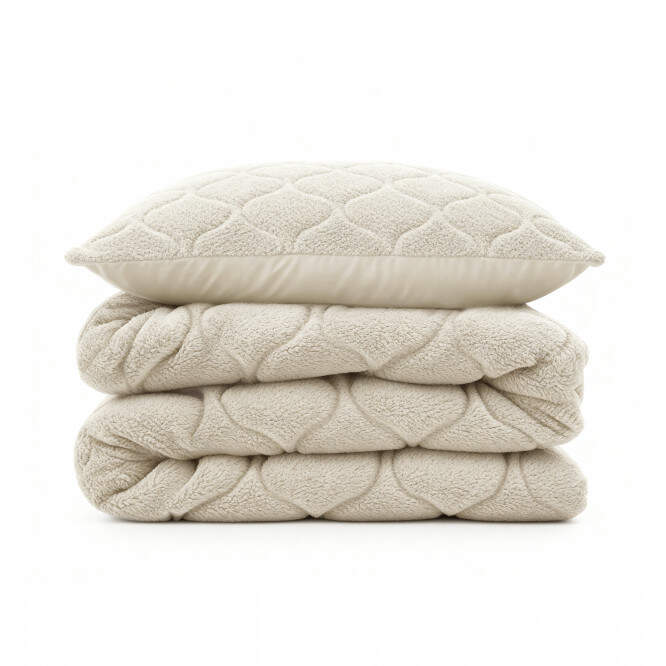 Lazy Dekbed Teddy Beige 140 x 200 Met Luxe Kussensloop