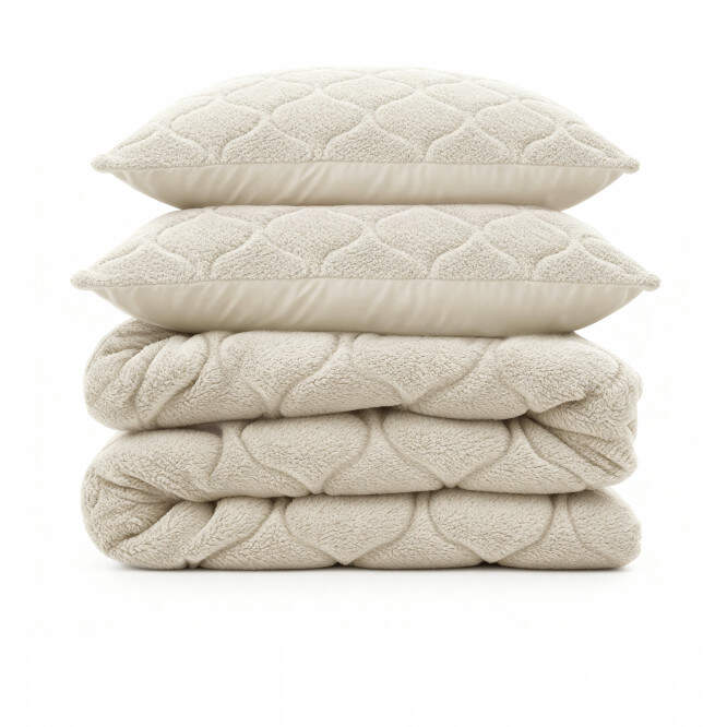 Lazy Dekbed Teddy Beige 200 x 200 Met Luxe Kussenslopen