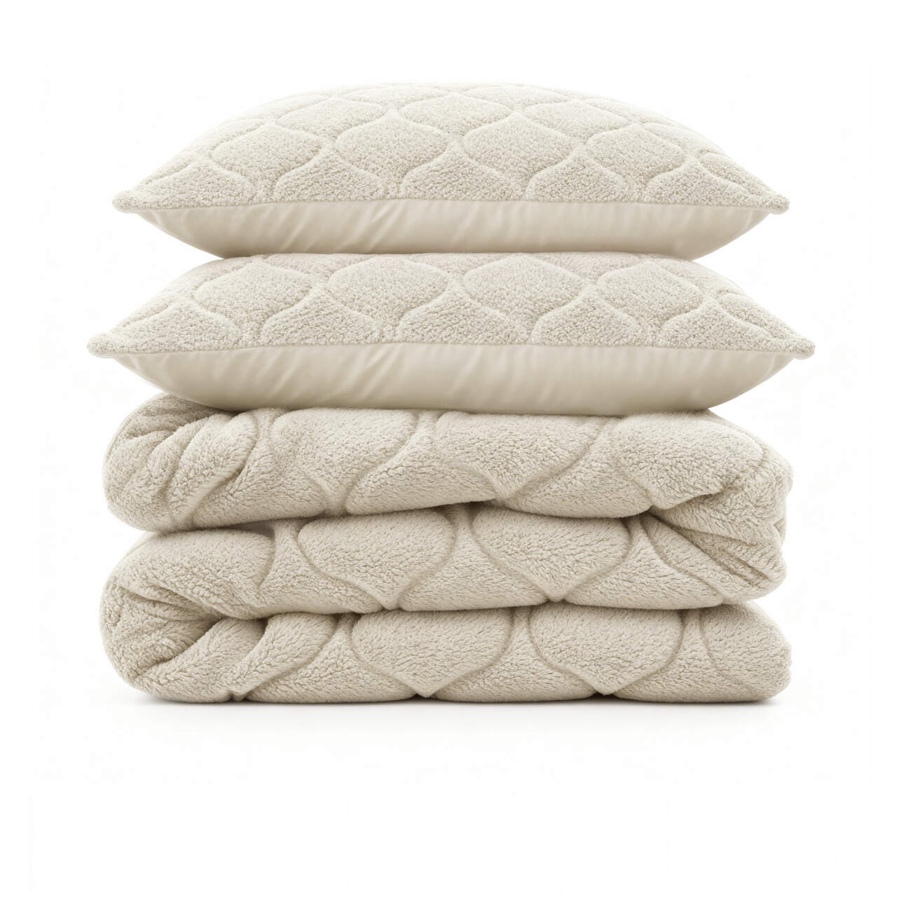 Lazy Dekbed Teddy Beige 200 x 200 Met Luxe Kussenslopen