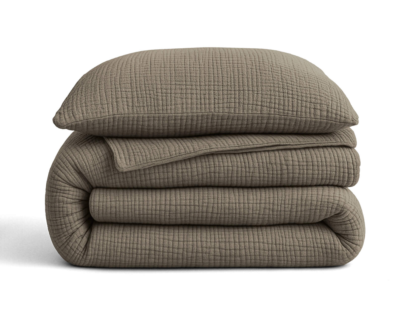 Lazy Dekbed Mousseline Taupe 140 x 200 Met Kussensloop