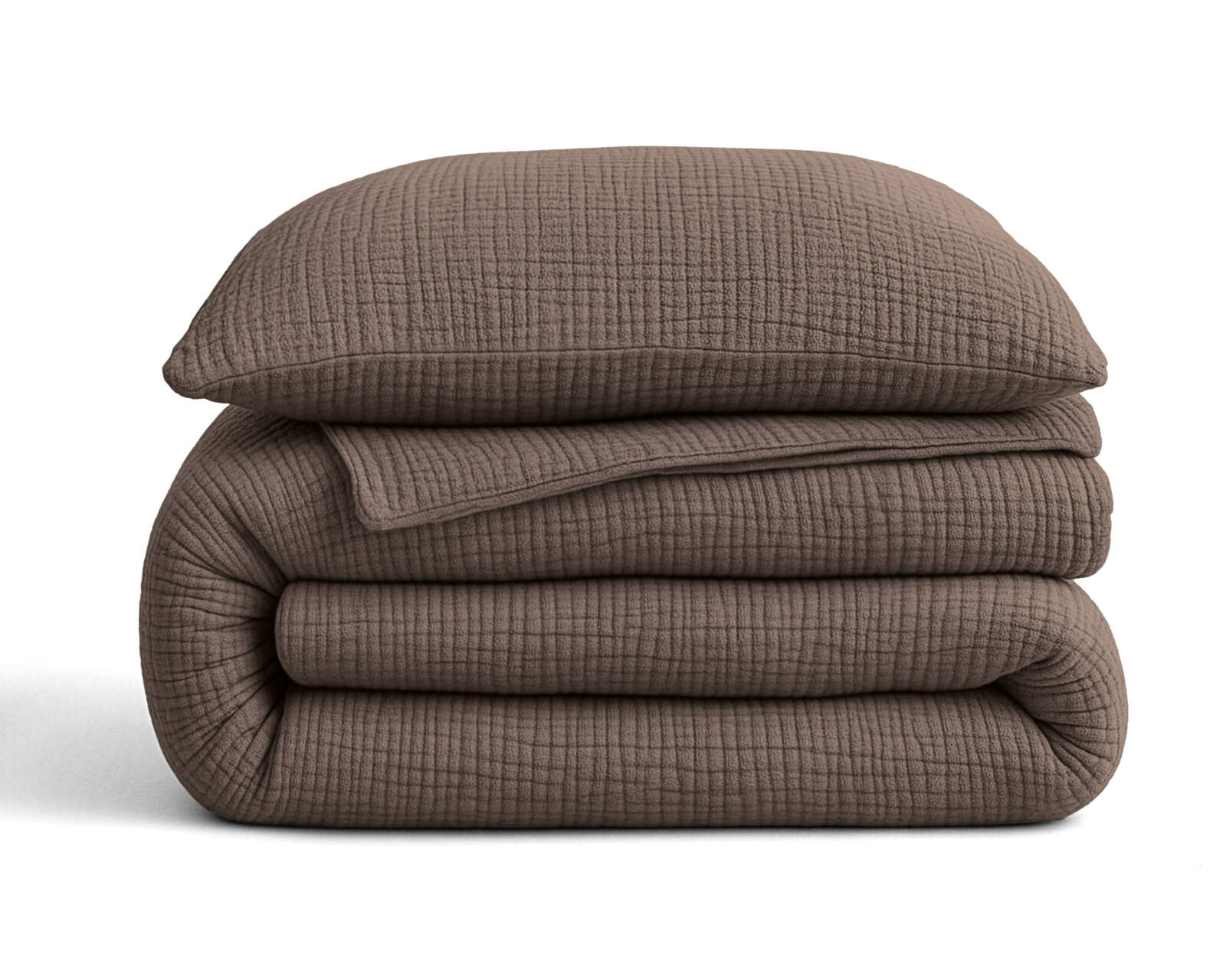 Lazy Dekbed Mousseline Donker Taupe 140 x 200 Met Kussensloop