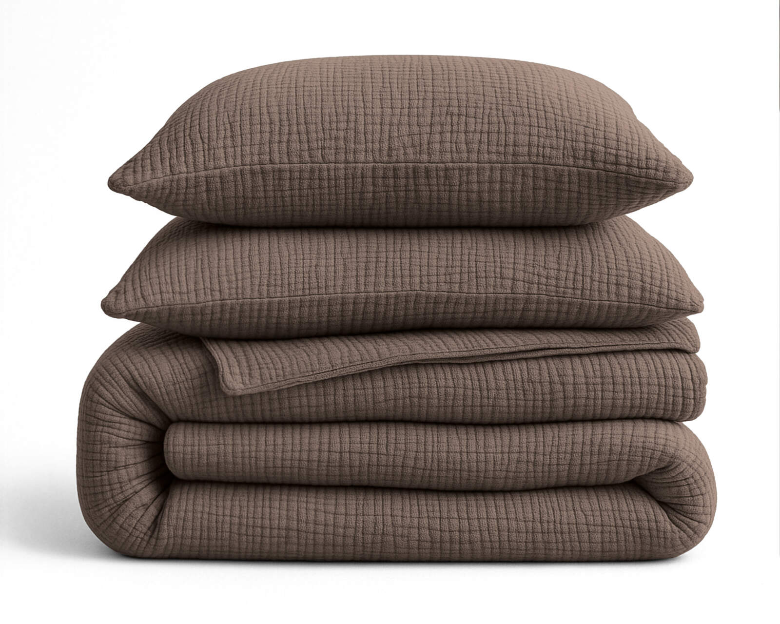 Lazy Dekbed Mousseline Donker Taupe 240 x 200 Met Kussenslopen