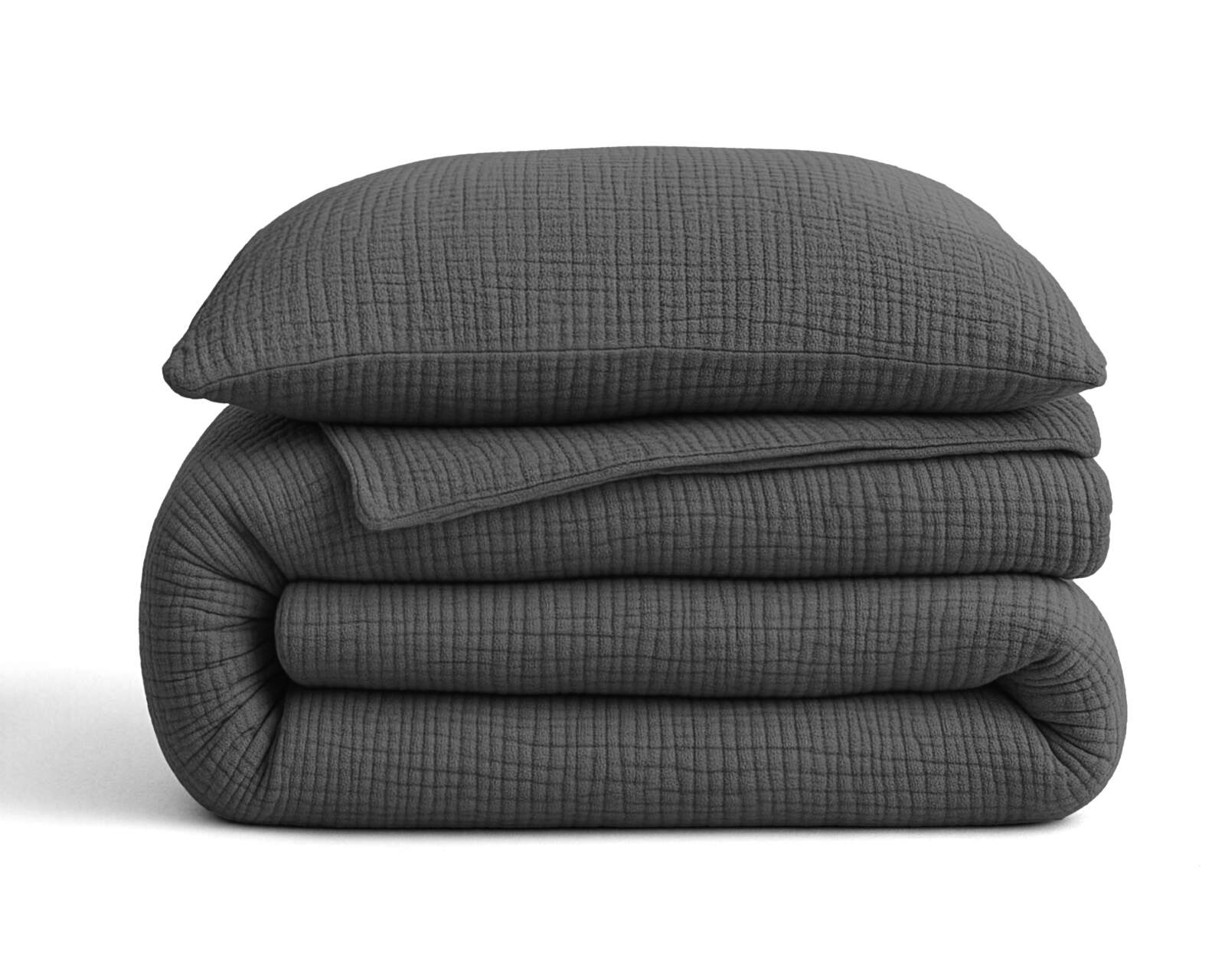 Lazy Dekbed Mousseline Antraciet 140 x 200 Met Kussensloop