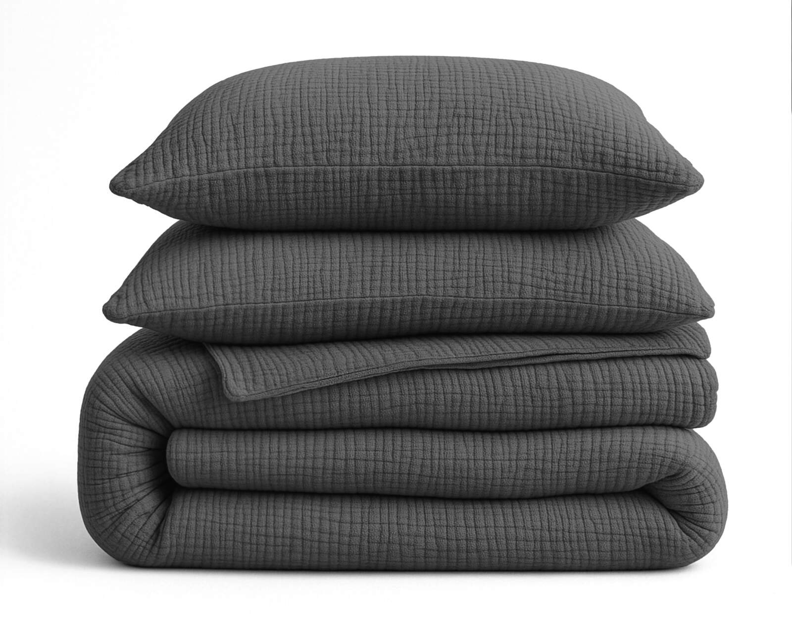 Lazy Dekbed Mousseline Antraciet 240 x 200 Met Kussenslopen