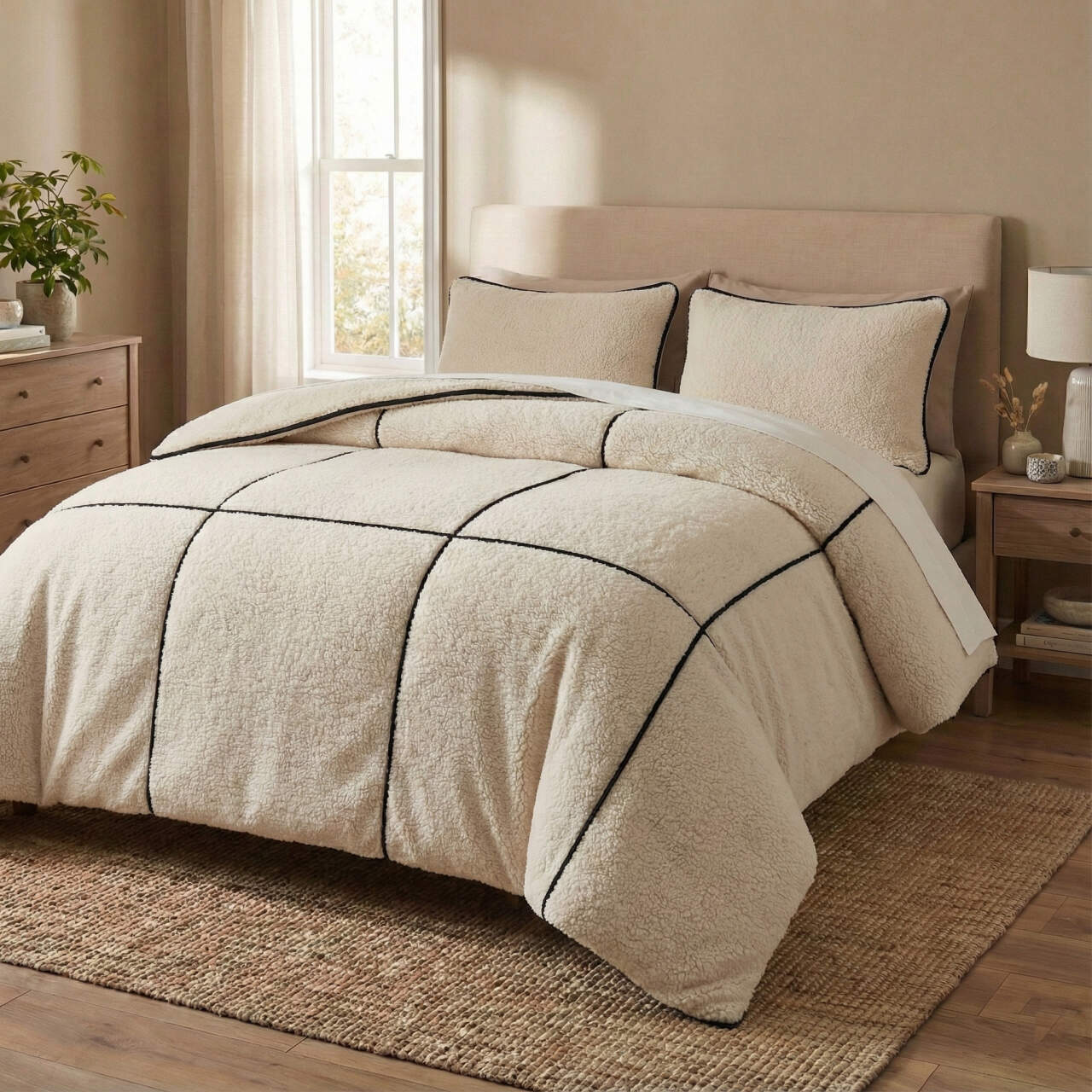 Teddy Trim Beige 200 x 200/220