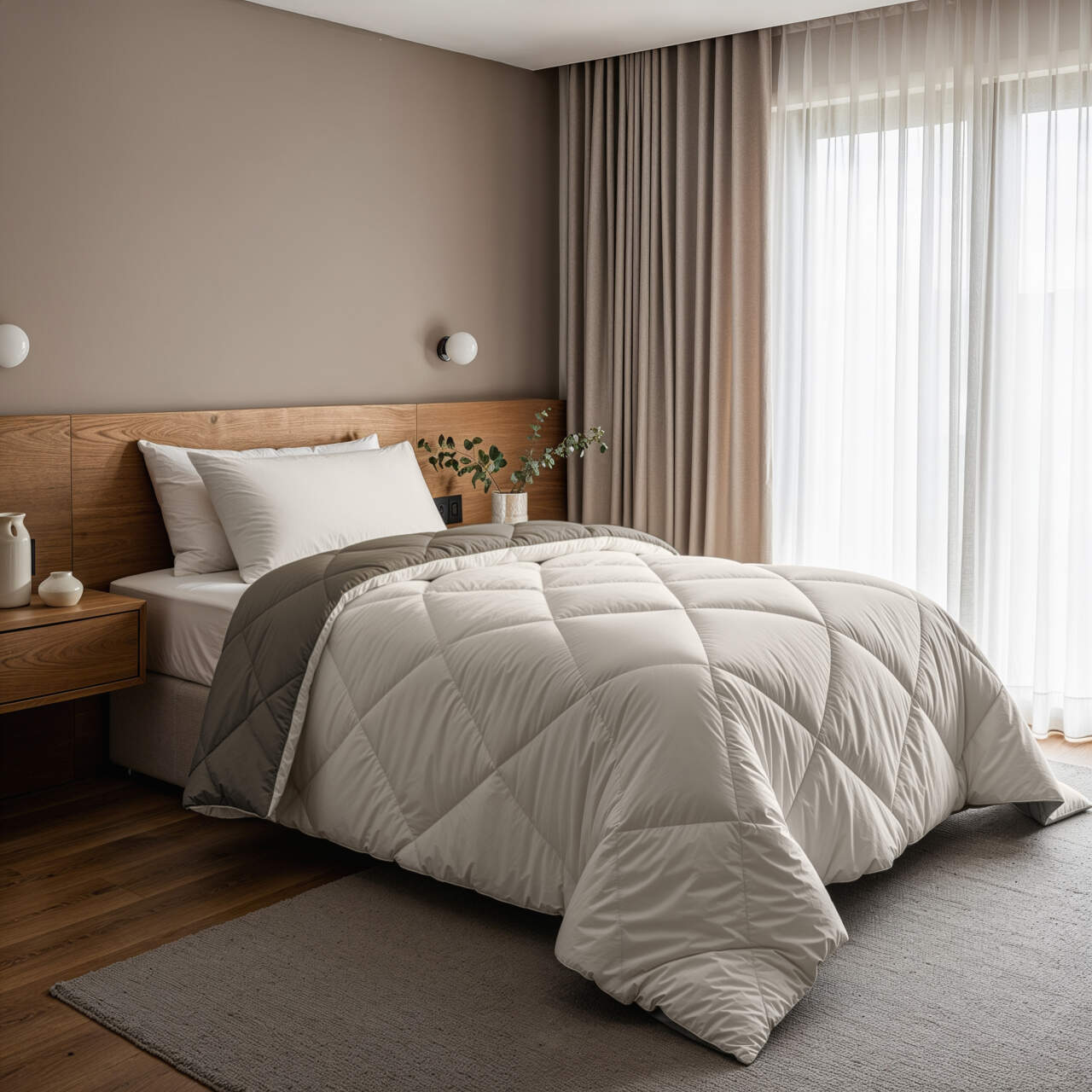 Lazy Dekbed Diamond Cr&egrave;me/Kaki 140 x 200 Met Kussensloop