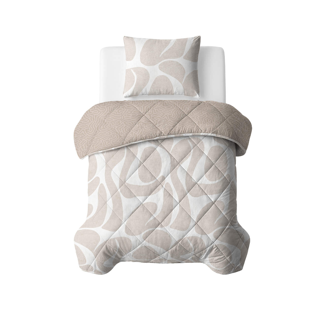 Lazy Dekbed Drifty Zand/Grijs 140 x 200 Met Kussensloop