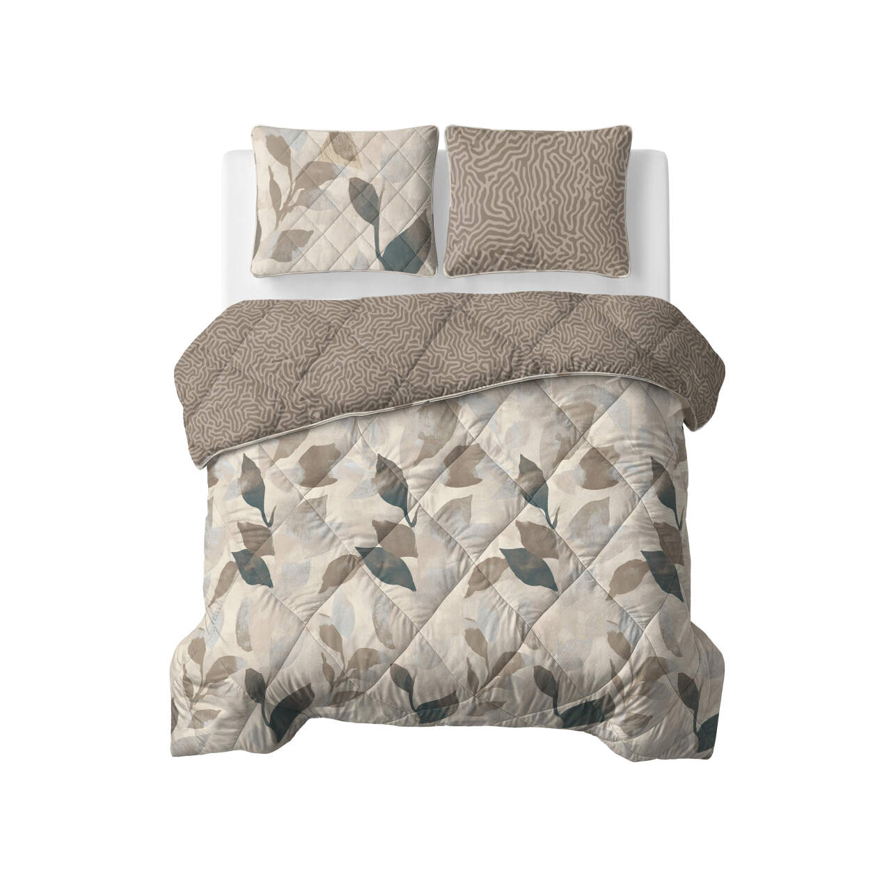 Lazy Dekbed Solitude Taupe 240 x 220 Met Kussenslopen