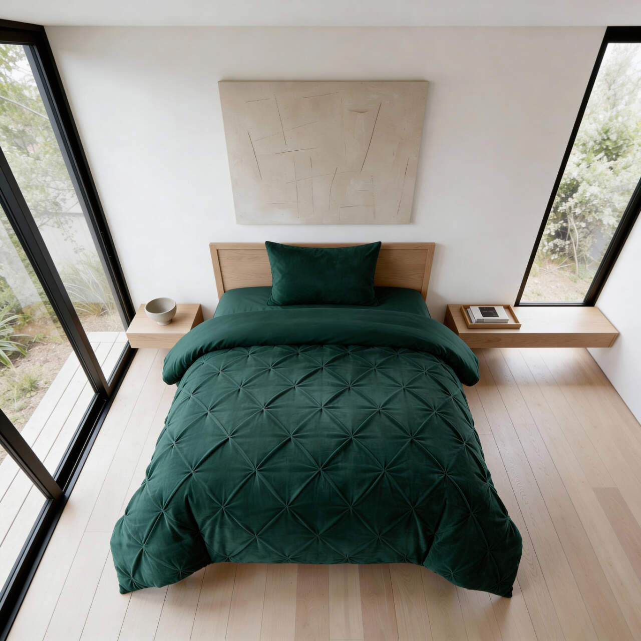 Lazy Velvet Pintuck Groen 140 x 220