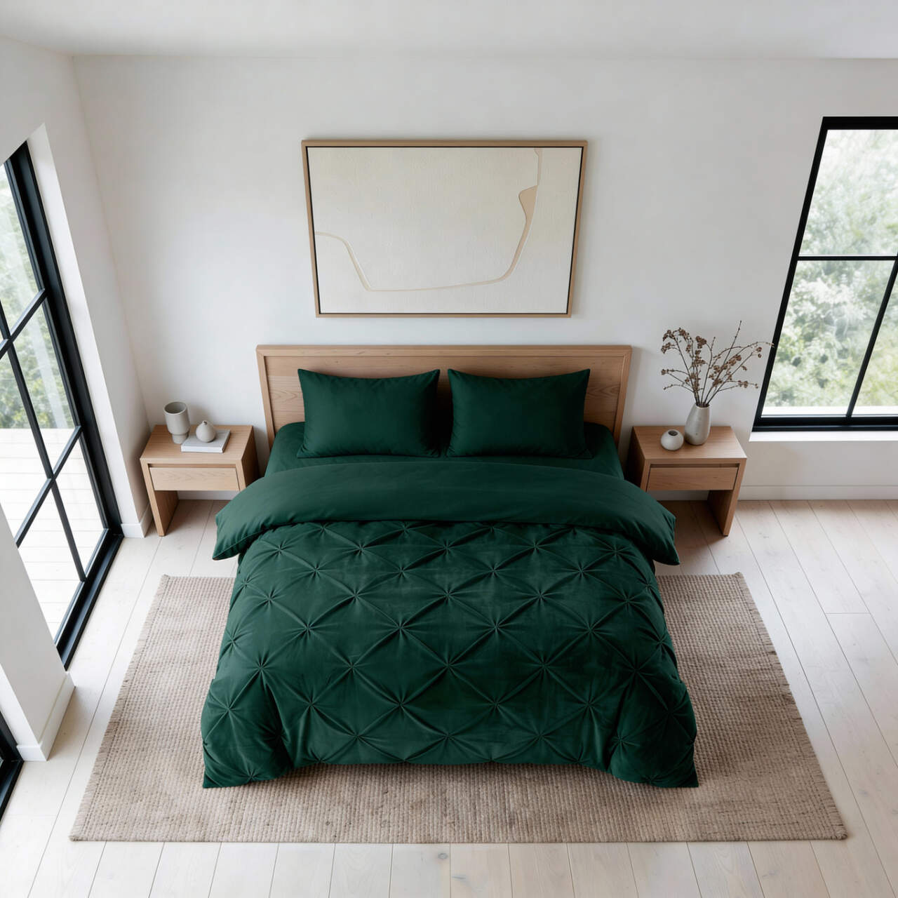 Lazy Velvet Pintuck Groen 200 x 220