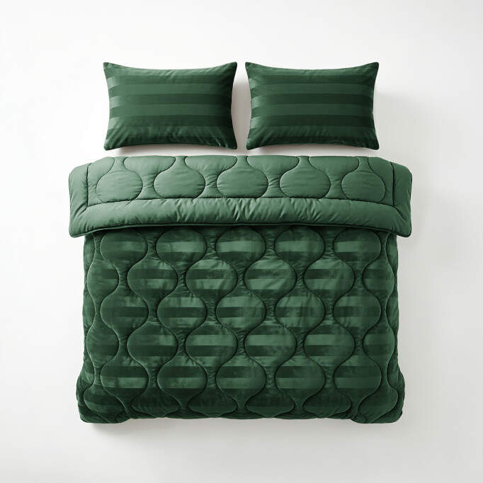 Lazy Dekbed Hotel Velvet Donker Groen 200 x 200