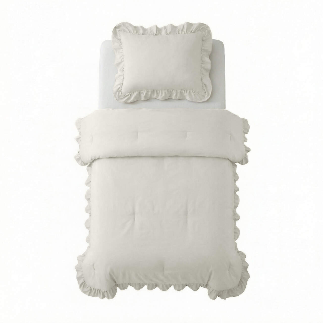 Lazy Dekbed Ruffles Gebroken Wit 140 x 200