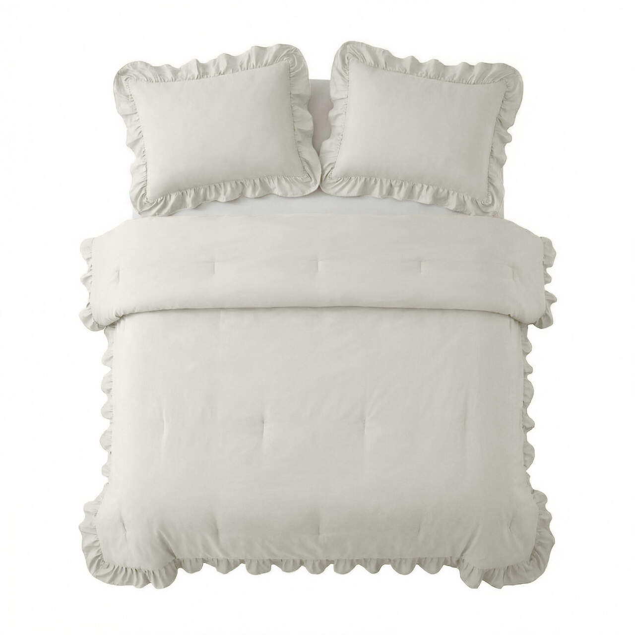 Lazy Dekbed Ruffles Gebroken Wit 240 x 200