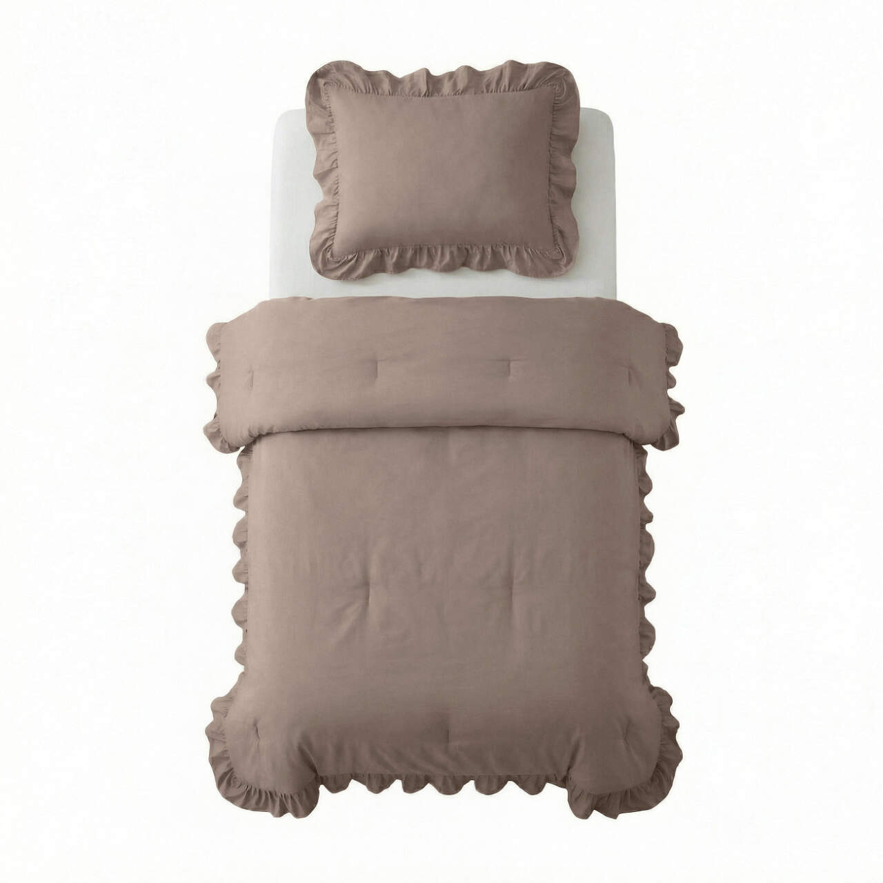 Lazy Dekbed Ruffles Taupe 140 x 200