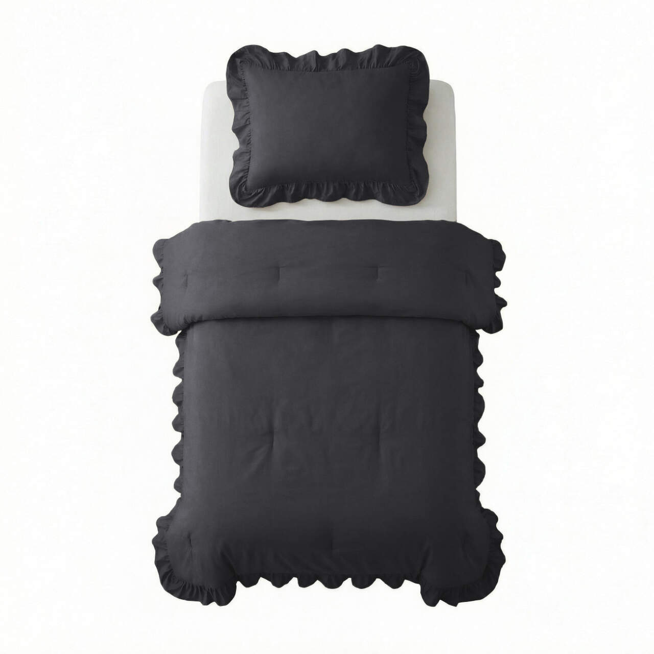 Lazy Dekbed Ruffles Antraciet 140 x 200