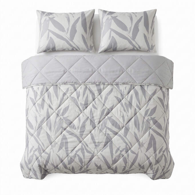 Lazy dekbed Garden Zen Grijs Met Kussenslopen 240 x 220