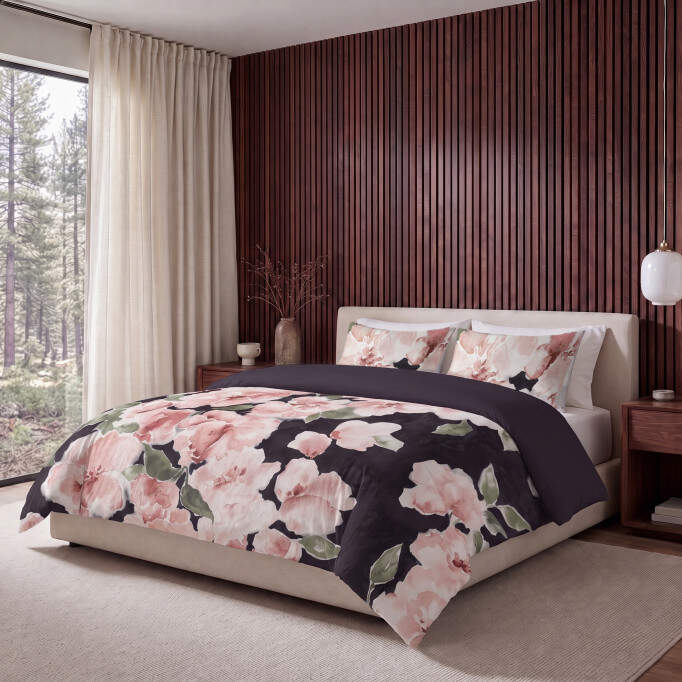 Lazy Dekbed Lucie Zwart 140 x 220 Met Kussensloop