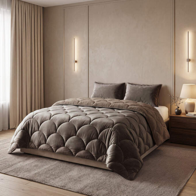Lazy Teddy/Velvet Taupe/Bruin 240x200cm + 2x60x70cm