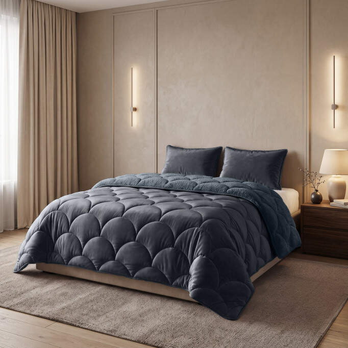 Lazy Teddy/Velvet Antraciet 240x200cm + 2x60x70cm