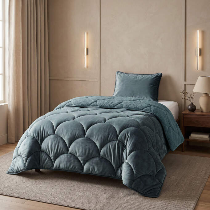 Lazy Teddy/Velvet Groen 140x200cm + 1x60x70cm