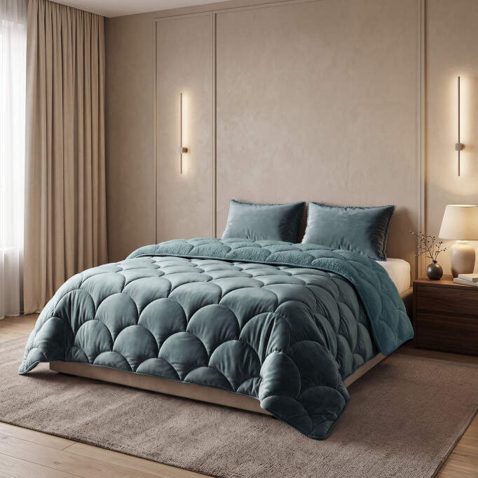 Lazy Teddy/Velvet Groen 240x200cm + 2x60x70cm